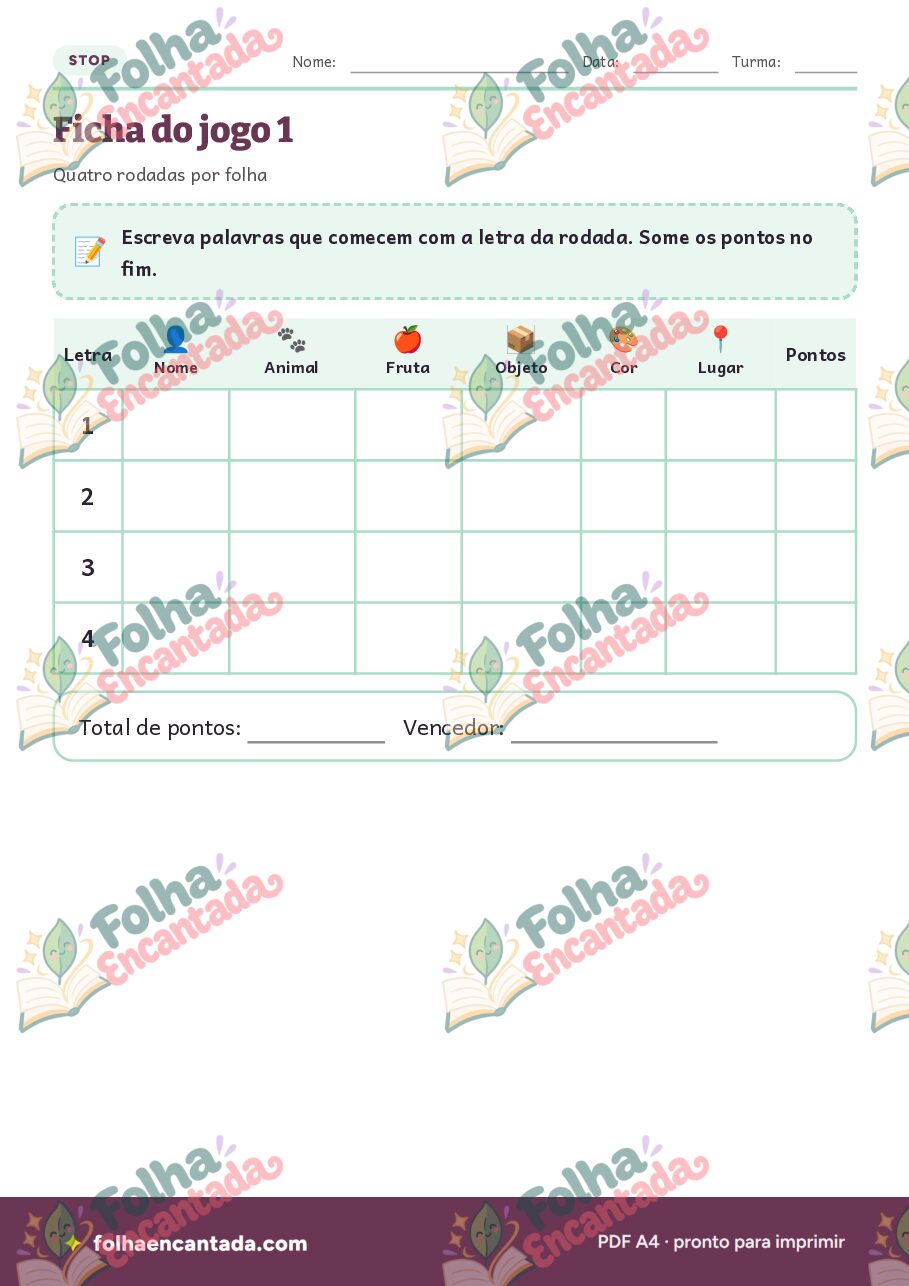 Prévia da página 3 de Stop Ilustrado: O Jogo das Categorias