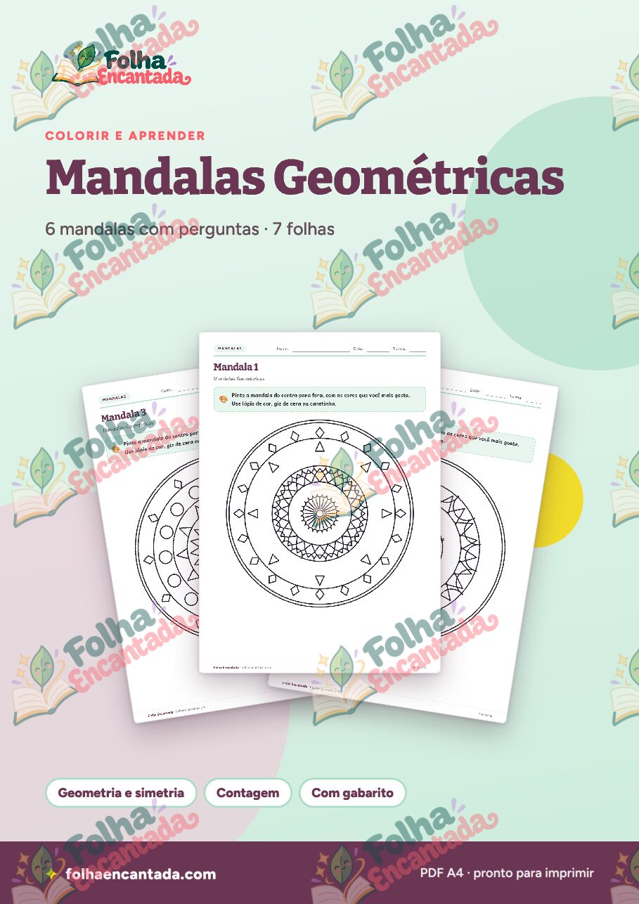 Prévia da página 1 de Mandalas Geométricas para Colorir