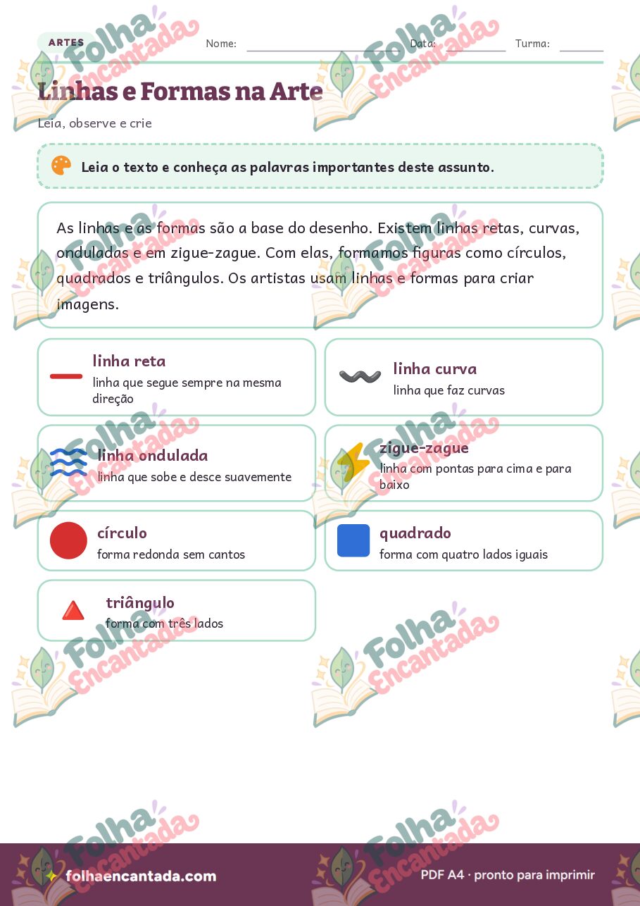 Prévia da página 2 de Linhas e Formas na Arte