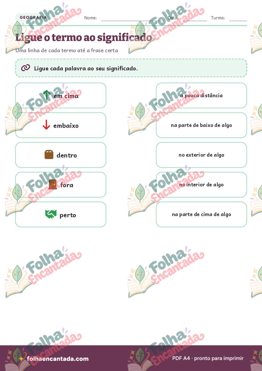 Prévia da página 3 de Noções de Espaço: Direita, Esquerda, Em Cima e Embaixo