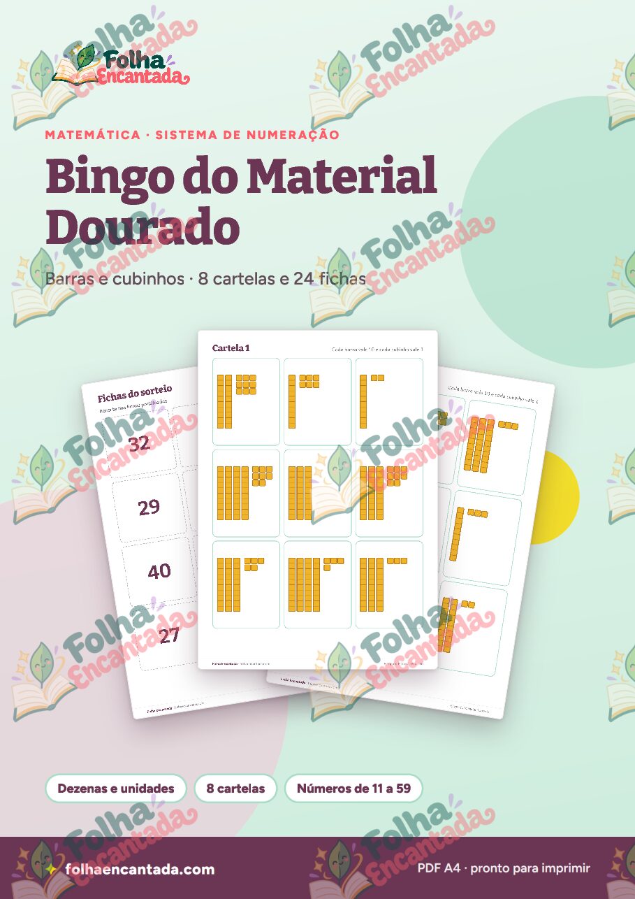 Prévia da página 1 de Bingo do Material Dourado: Dezenas e Unidades