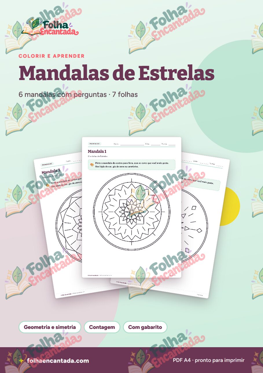 Prévia da página 1 de Mandalas de Estrelas para Colorir