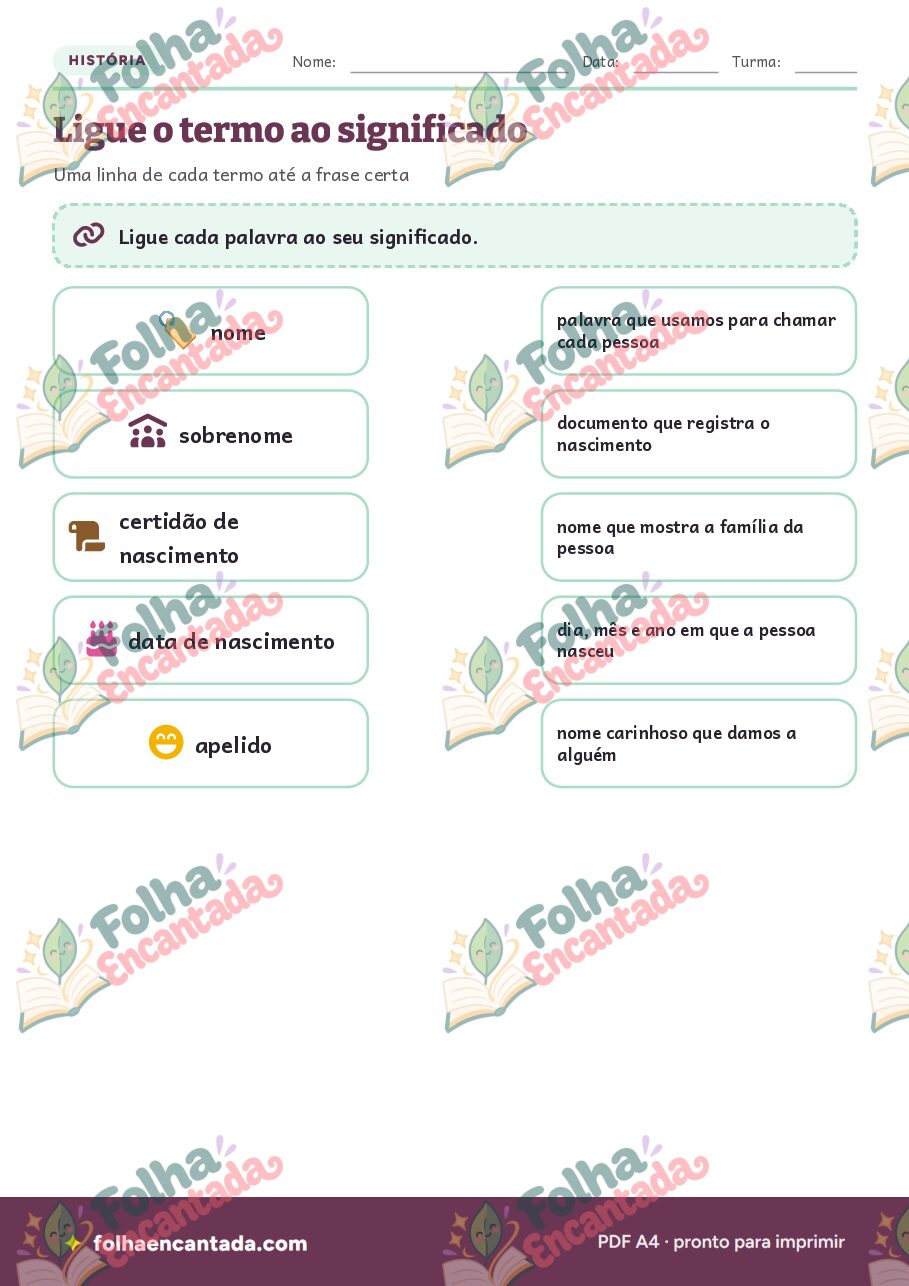 Prévia da página 3 de Minha História: Nome, Família e Documentos