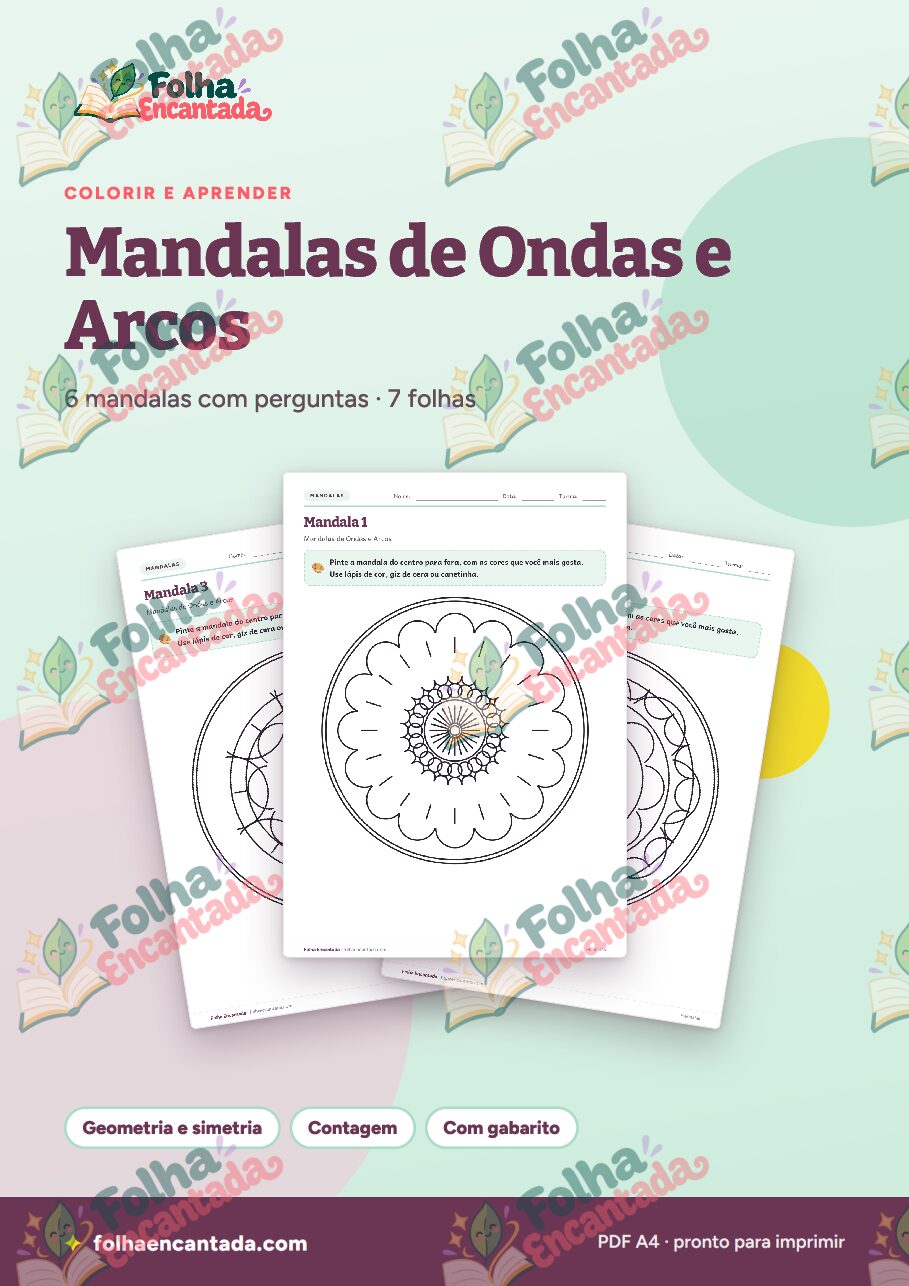 Prévia da página 1 de Mandalas de Ondas e Arcos para Colorir