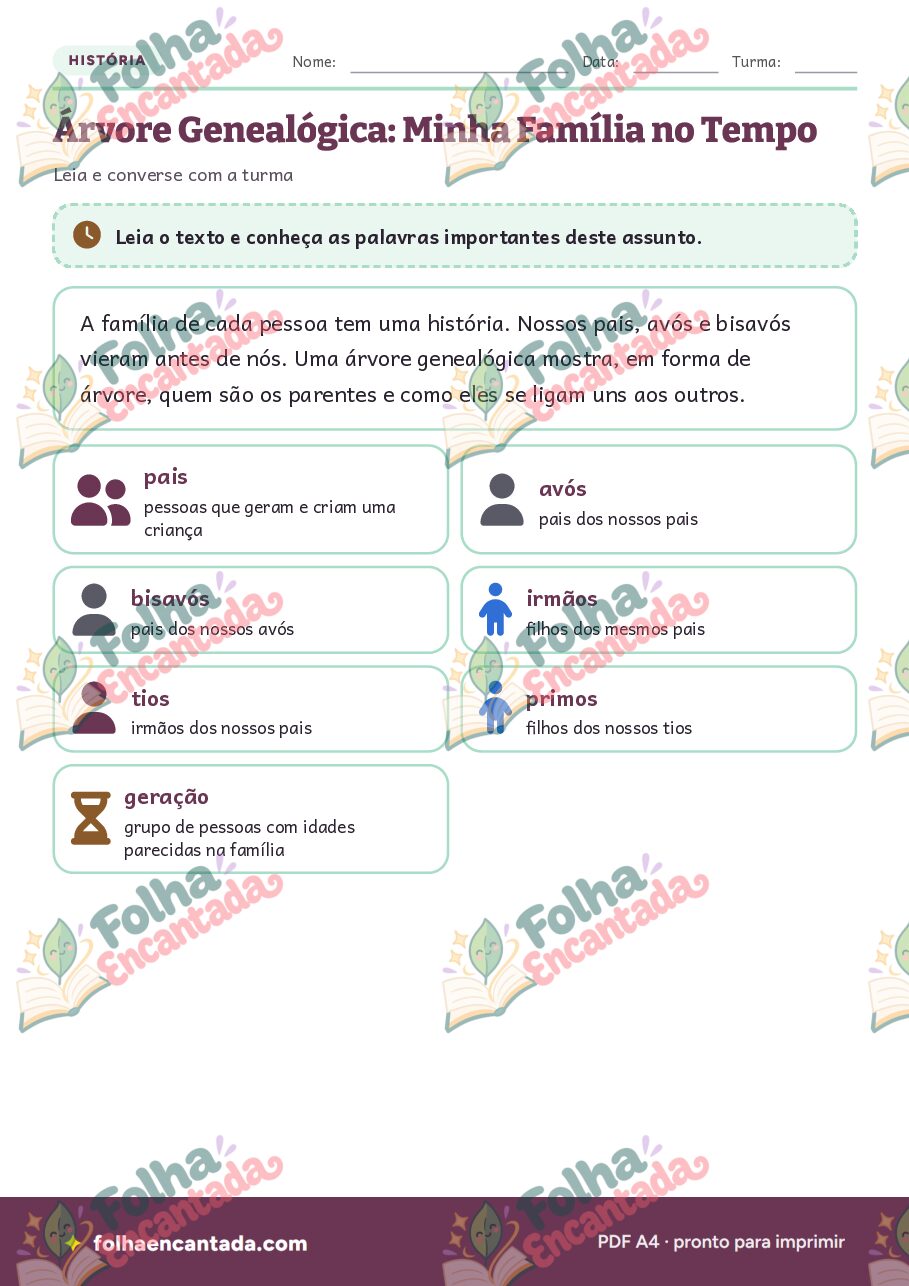 Prévia da página 2 de Árvore Genealógica: Minha Família no Tempo