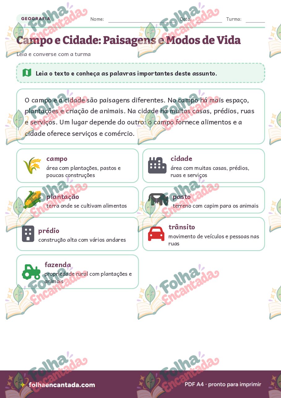 Prévia da página 2 de Campo e Cidade: Paisagens e Modos de Vida