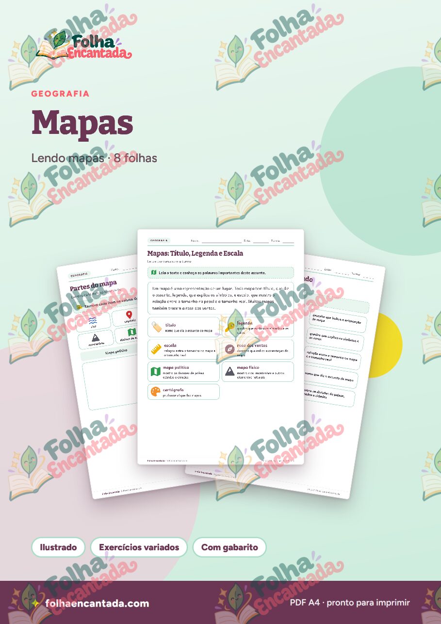 Prévia da página 1 de Mapas: Título, Legenda e Escala
