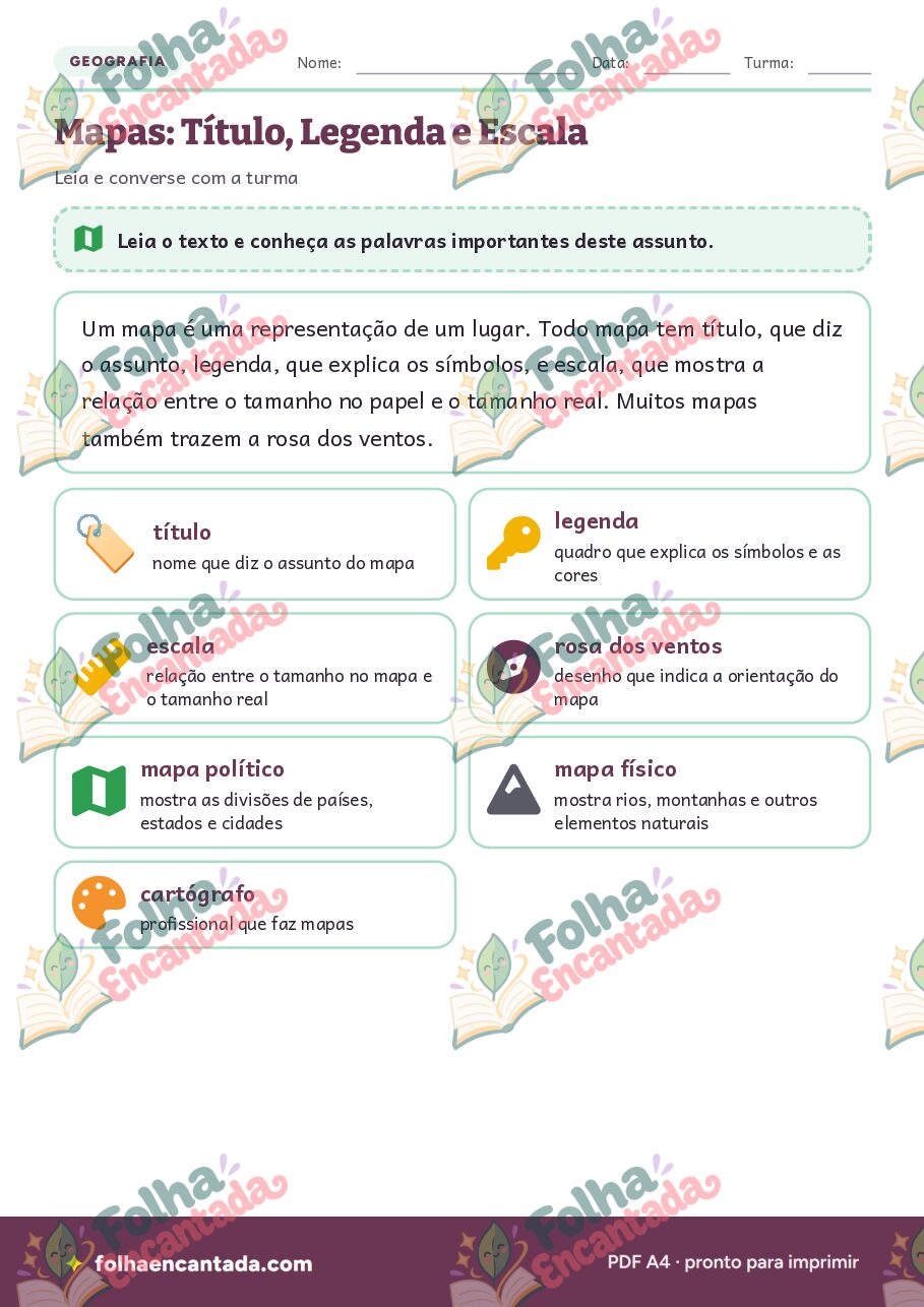 Prévia da página 2 de Mapas: Título, Legenda e Escala