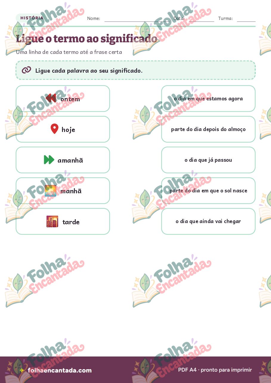 Prévia da página 3 de Ontem, Hoje e Amanhã: Rotina e Tempo