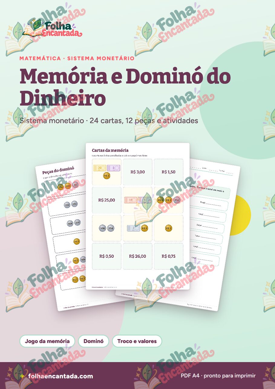 Prévia da página 1 de Jogo da Memória e Dominó do Dinheiro