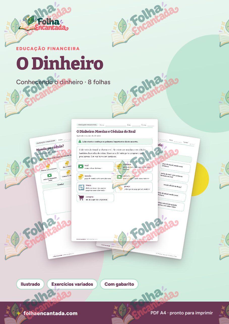 Prévia da página 1 de O Dinheiro: Moedas e Cédulas do Real
