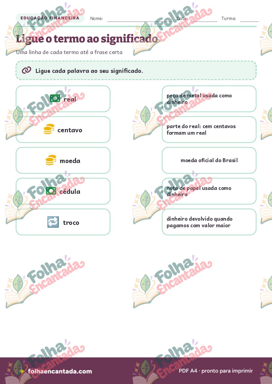 Prévia da página 3 de O Dinheiro: Moedas e Cédulas do Real