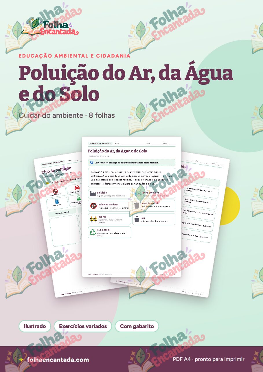 Prévia da página 1 de Poluição do Ar, da Água e do Solo