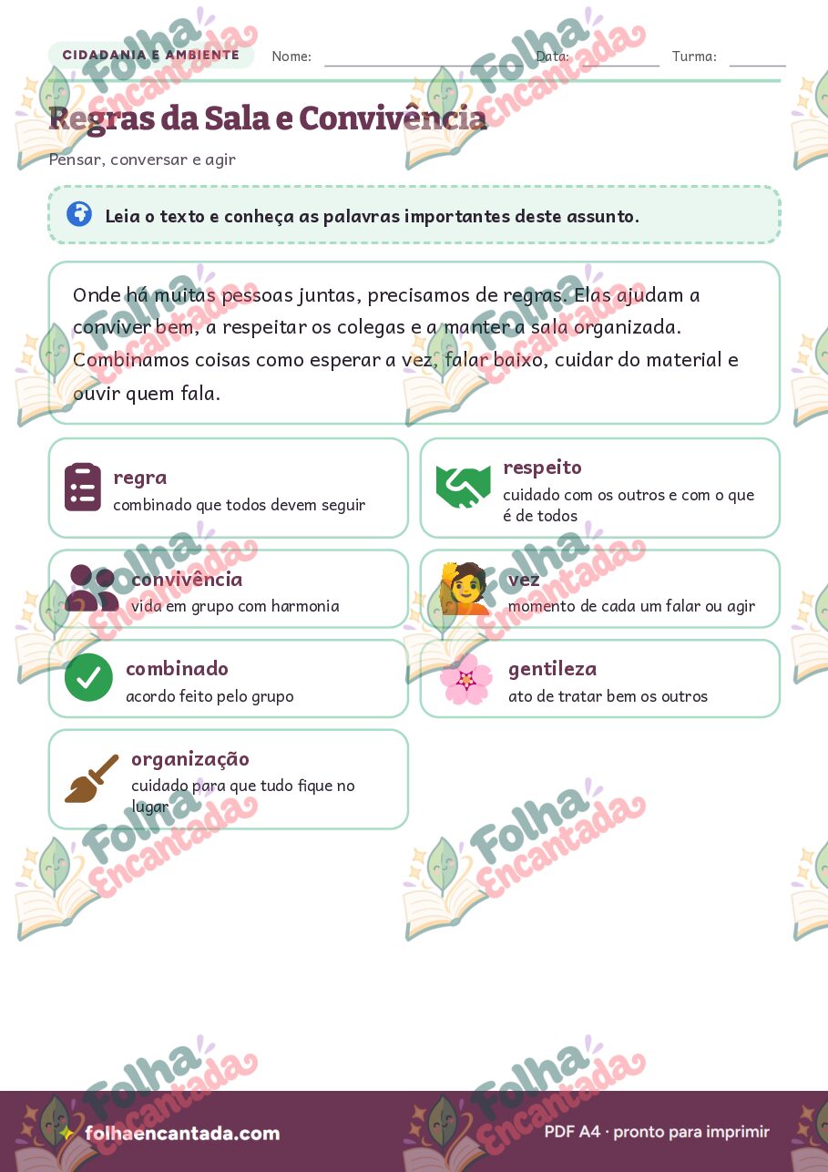 Prévia da página 2 de Regras da Sala e Convivência
