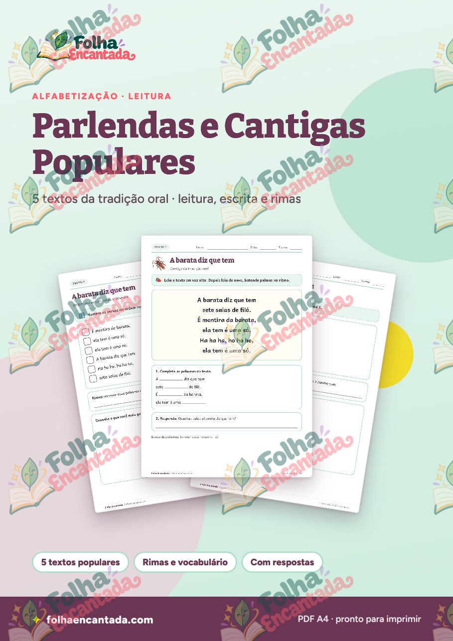 Prévia da página 1 de Parlendas e Cantigas Populares em Atividades