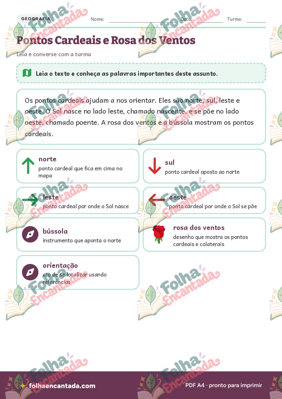 Prévia da página 2 de Pontos Cardeais e Rosa dos Ventos