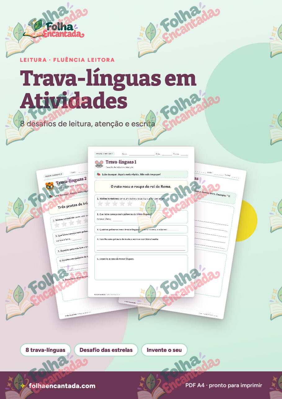Prévia da página 1 de Trava-línguas em Atividades: Leitura e Fluência