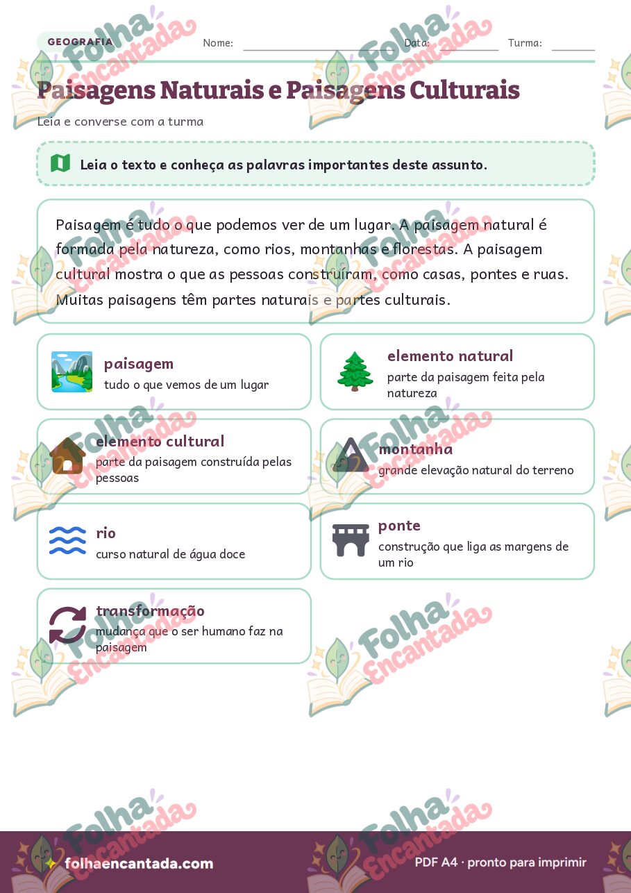 Prévia da página 2 de Paisagens Naturais e Paisagens Culturais