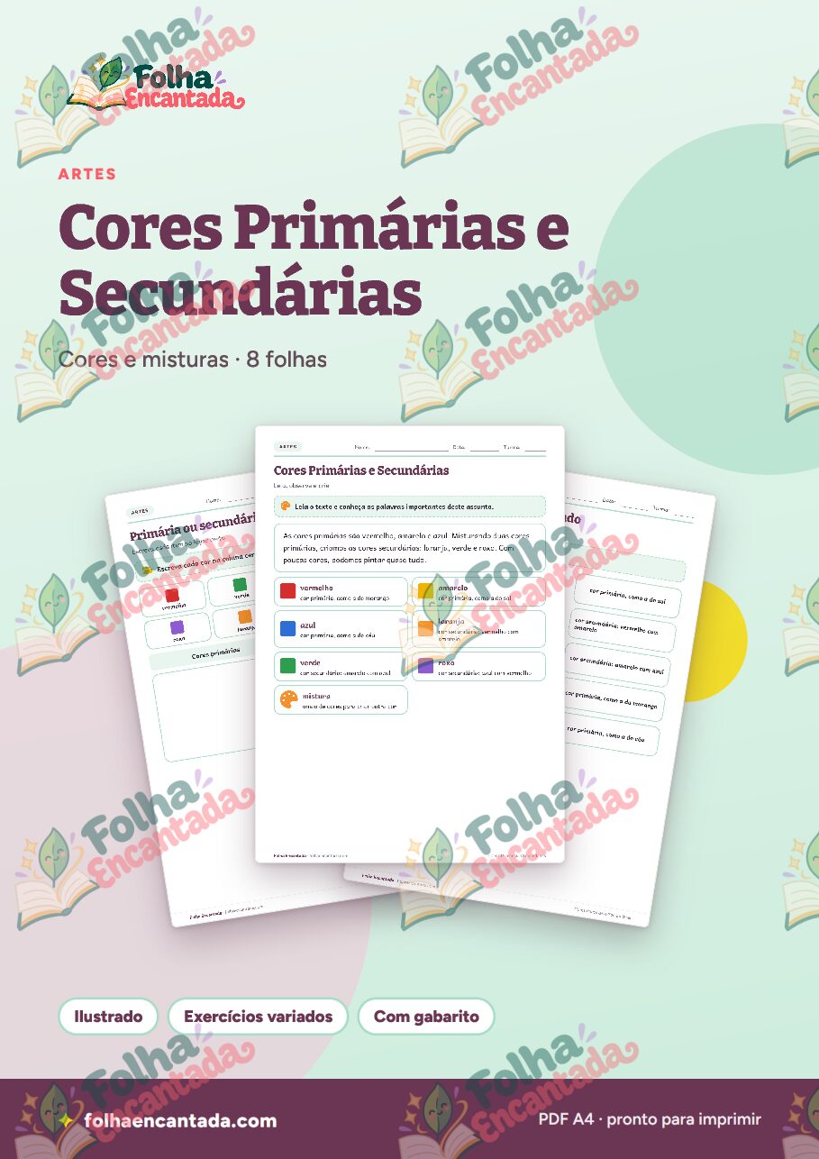 Prévia da página 1 de Cores Primárias e Secundárias