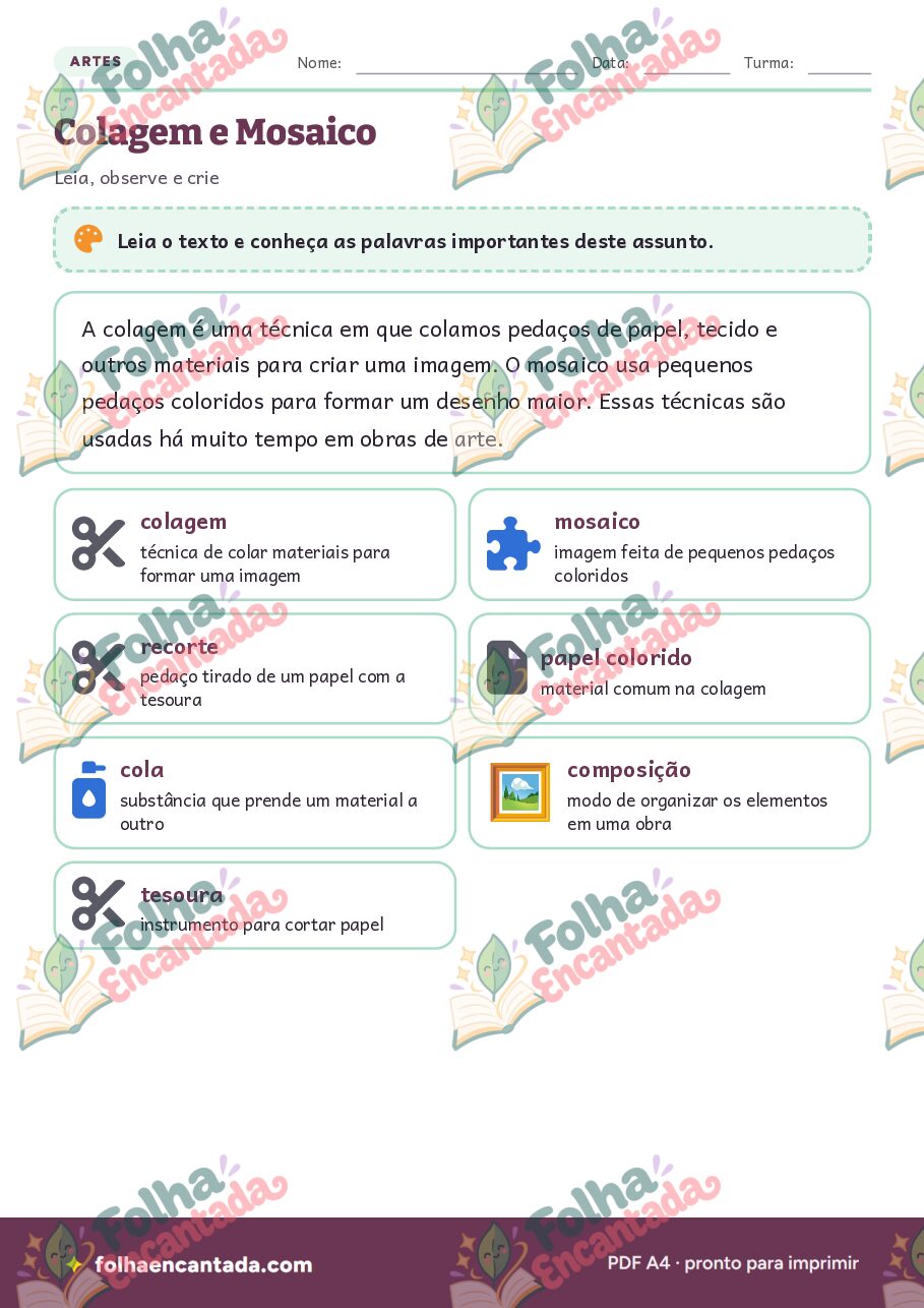 Prévia da página 2 de Colagem e Mosaico