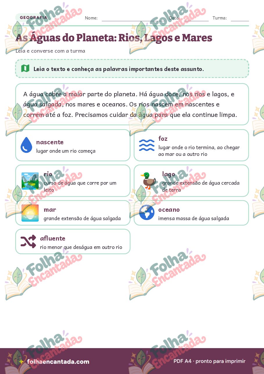 Prévia da página 2 de As Águas do Planeta: Rios, Lagos e Mares