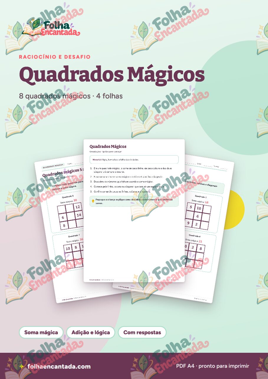 Prévia da página 1 de Quadrados Mágicos: Somas que Se Repetem