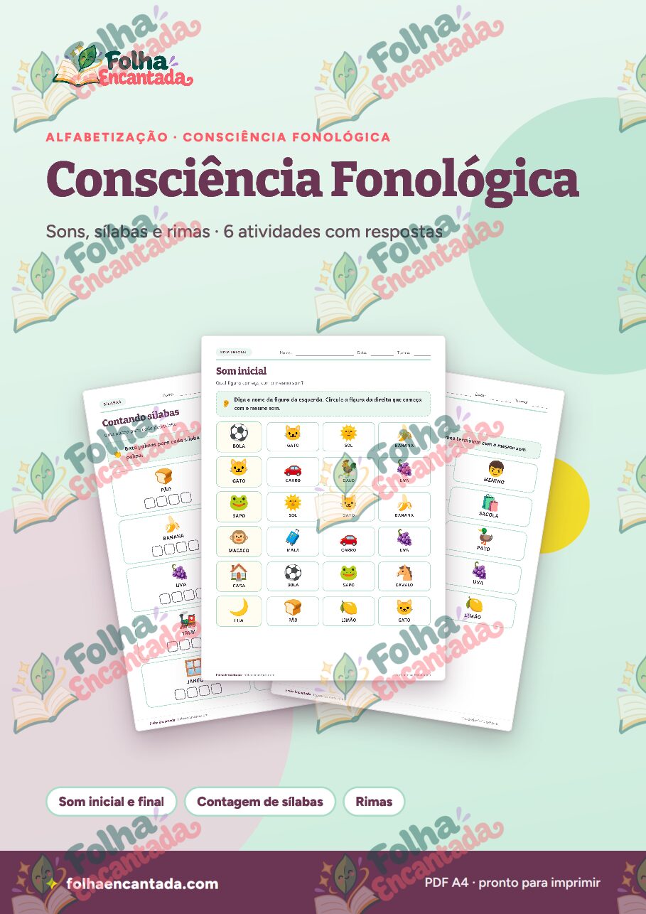 Prévia da página 1 de Consciência Fonológica: Sons, Sílabas e Rimas