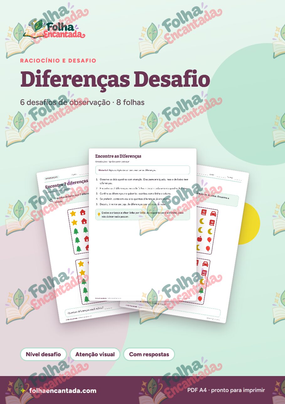 Prévia da página 1 de Diferenças Desafio: Sete Mudanças em Cada Folha