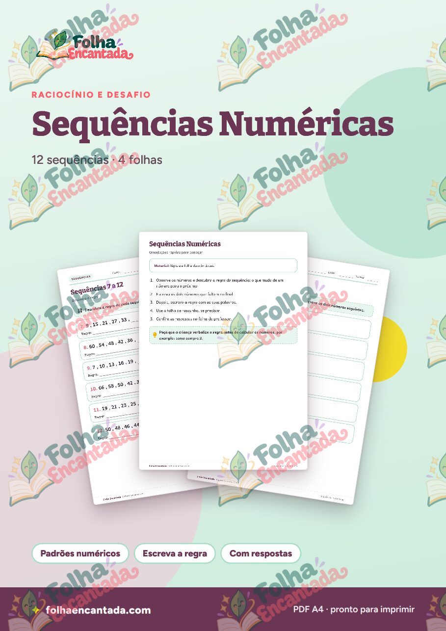 Prévia da página 1 de Sequências Numéricas: Somar e Subtrair