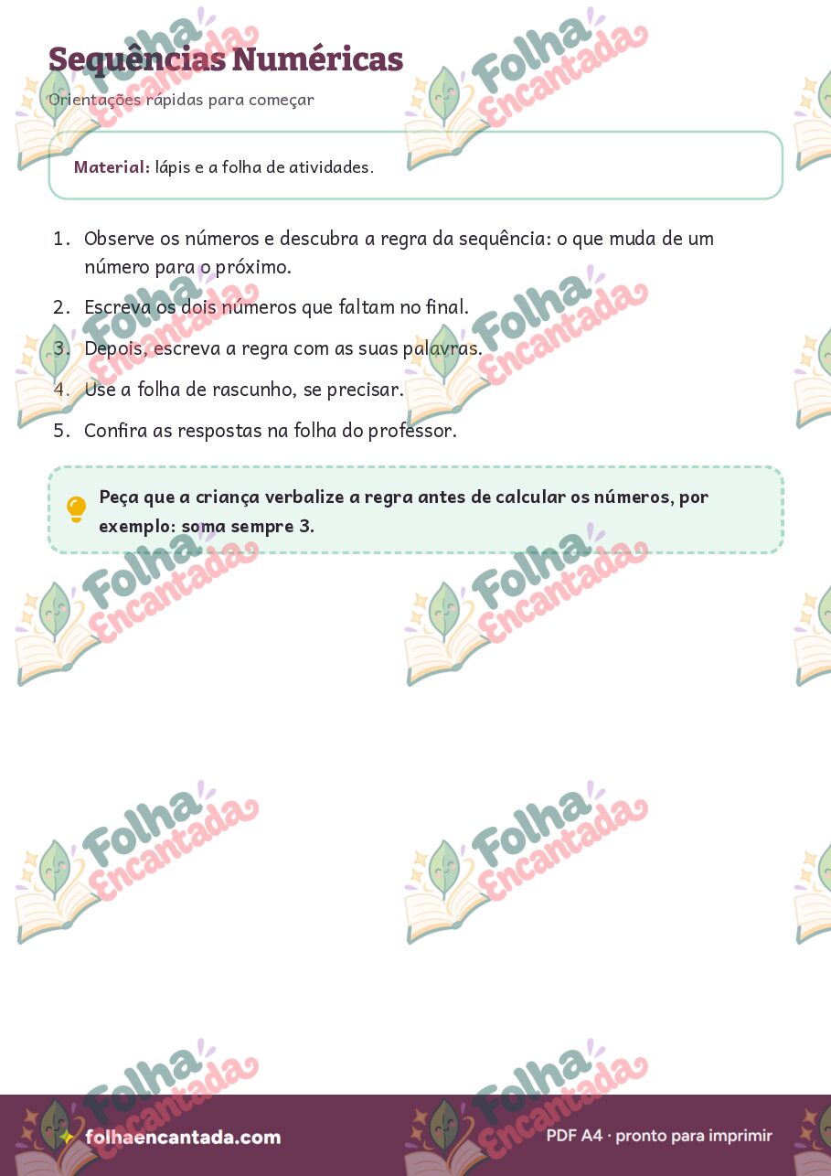 Prévia da página 2 de Sequências Numéricas: Somar e Subtrair