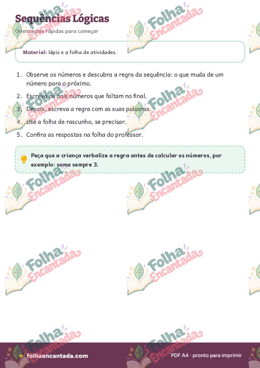 Prévia da página 2 de Sequências Lógicas: Dobro, Alternadas e Crescentes