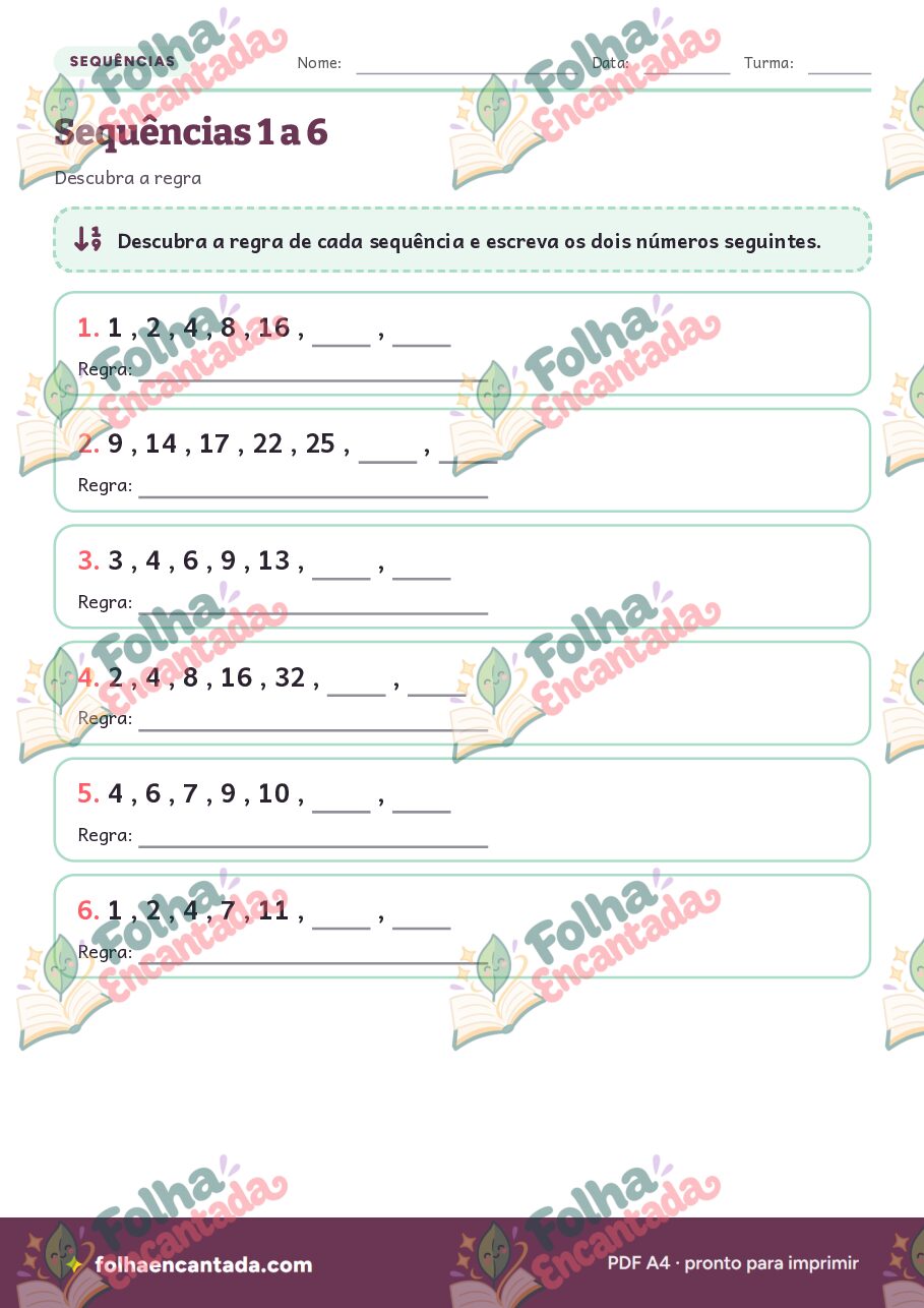 Prévia da página 3 de Sequências Lógicas: Dobro, Alternadas e Crescentes