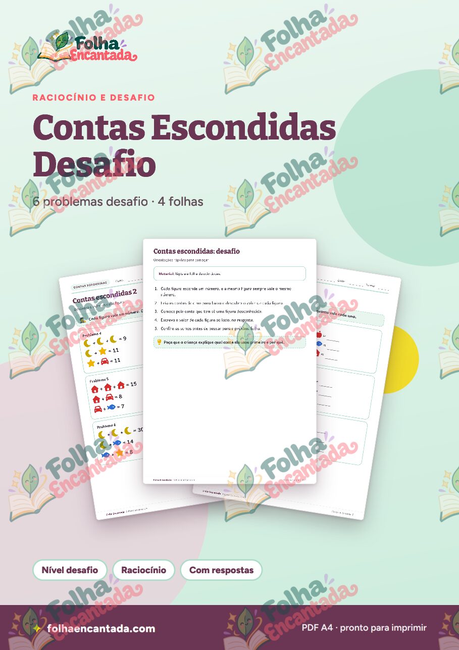 Prévia da página 1 de Contas Escondidas Desafio: Figuras e Somas