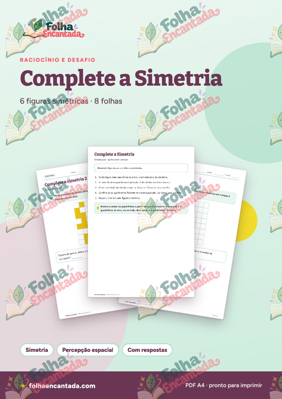 Prévia da página 1 de Complete a Simetria: Espelho e Reflexo
