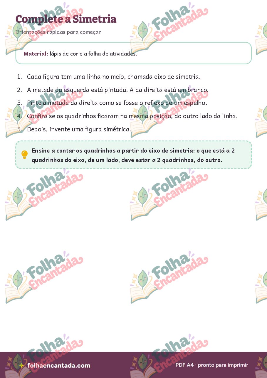 Prévia da página 2 de Complete a Simetria: Espelho e Reflexo