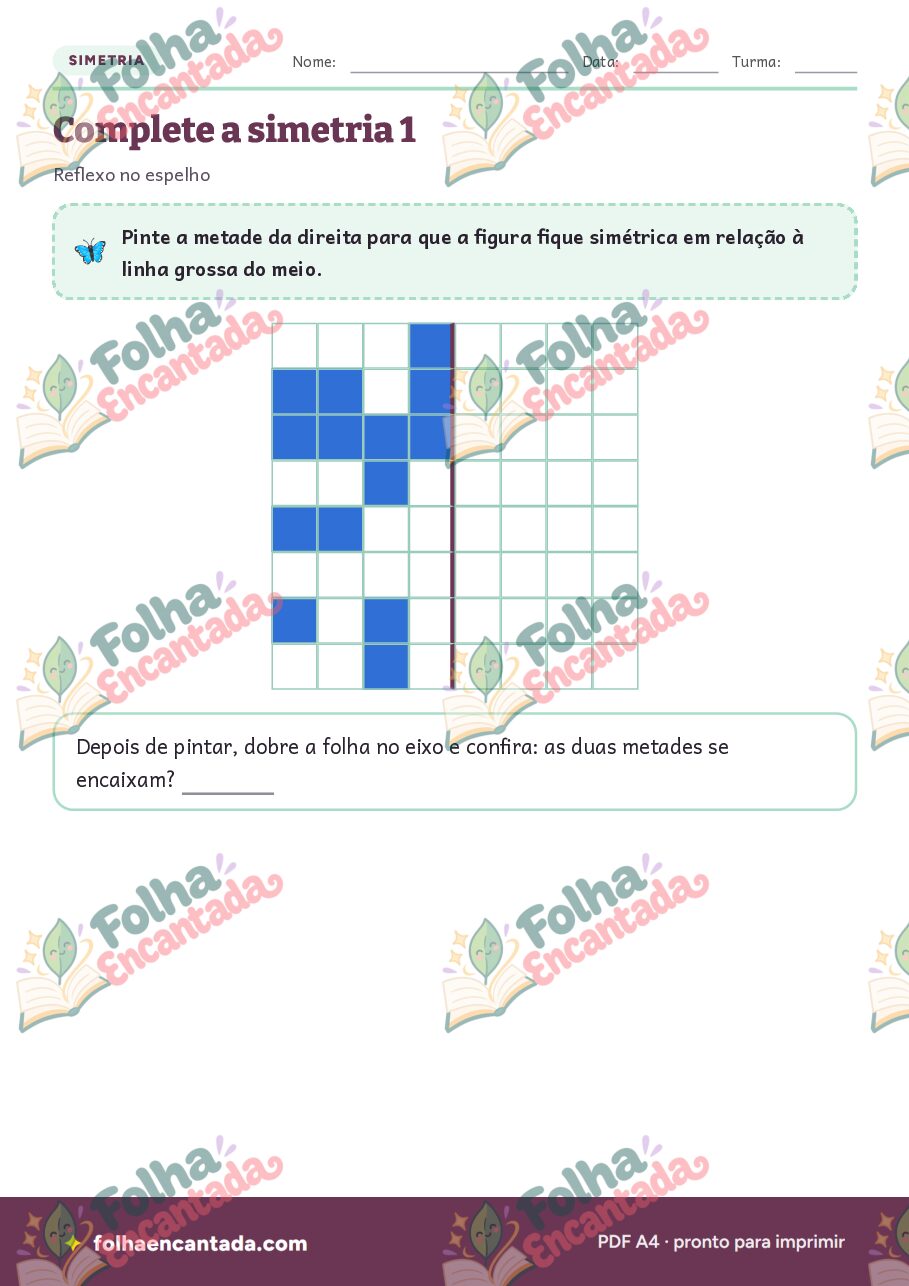 Prévia da página 3 de Complete a Simetria: Espelho e Reflexo