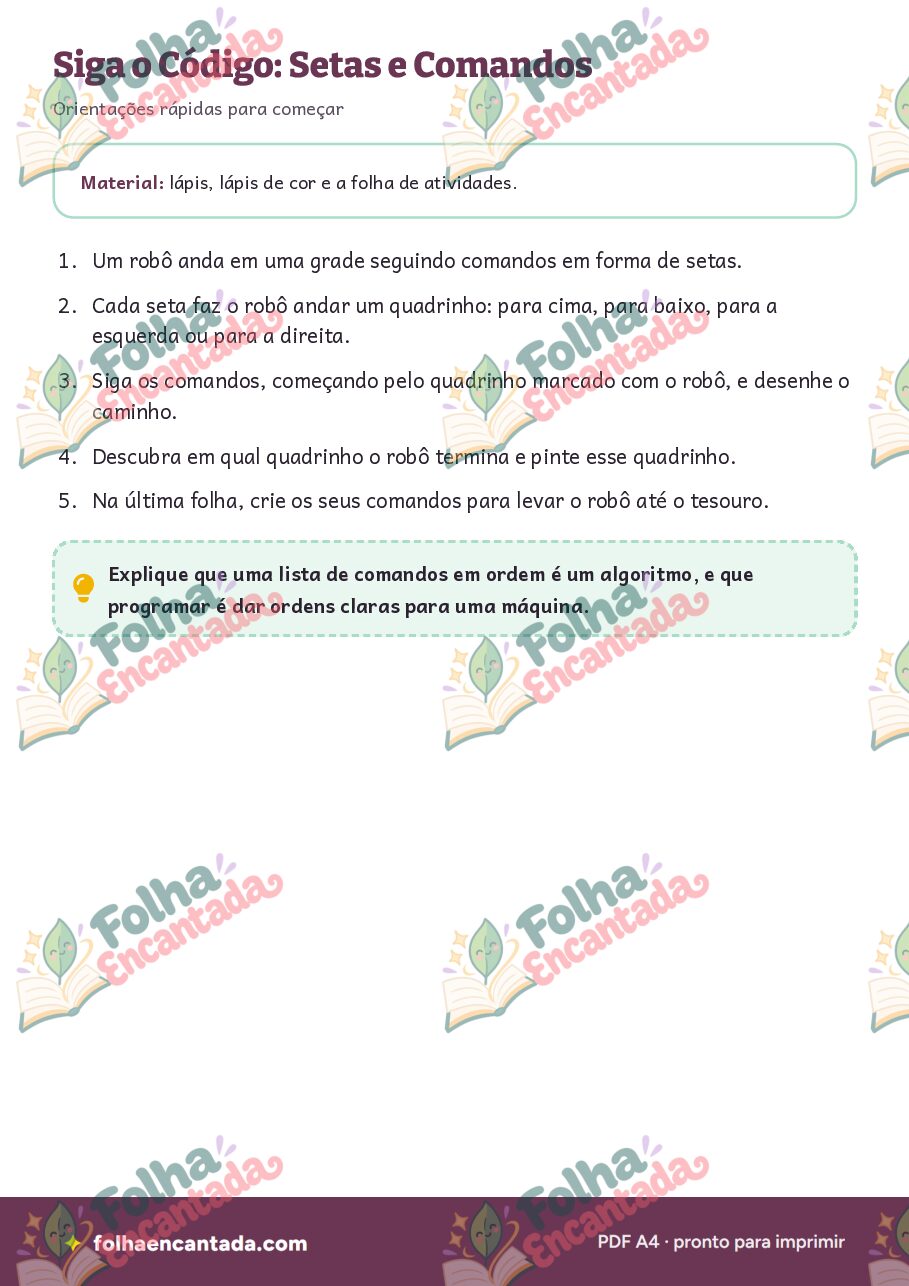 Prévia da página 2 de Siga o Código: Setas e Pensamento Computacional