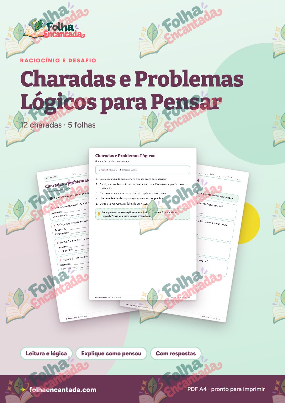 Prévia da página 1 de Charadas e Problemas Lógicos para Pensar