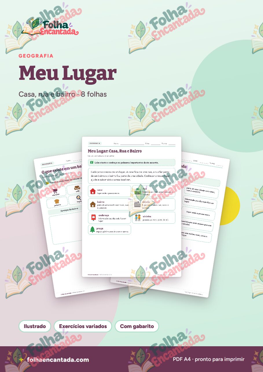 Prévia da página 1 de Meu Lugar: Casa, Rua e Bairro