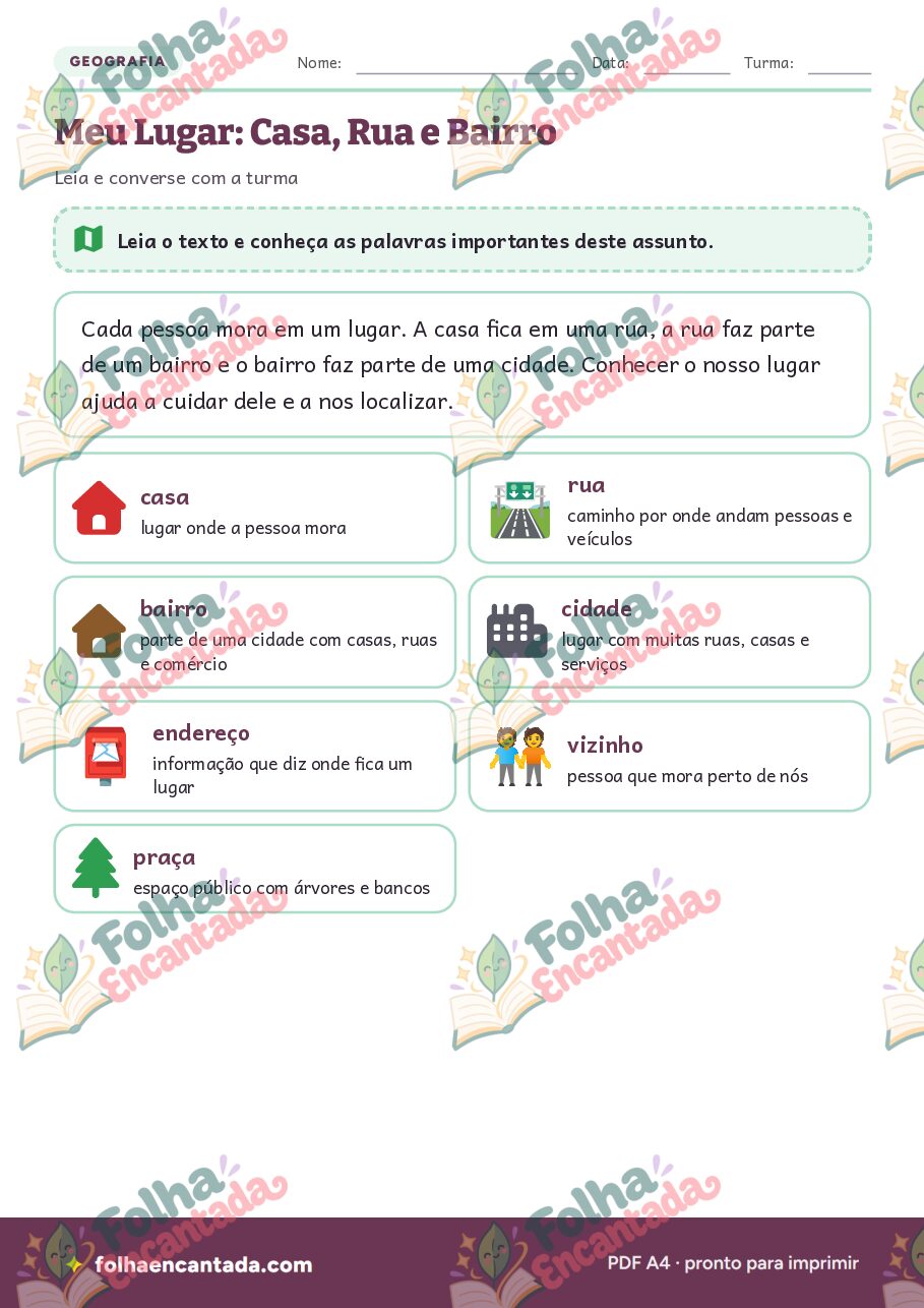 Prévia da página 2 de Meu Lugar: Casa, Rua e Bairro
