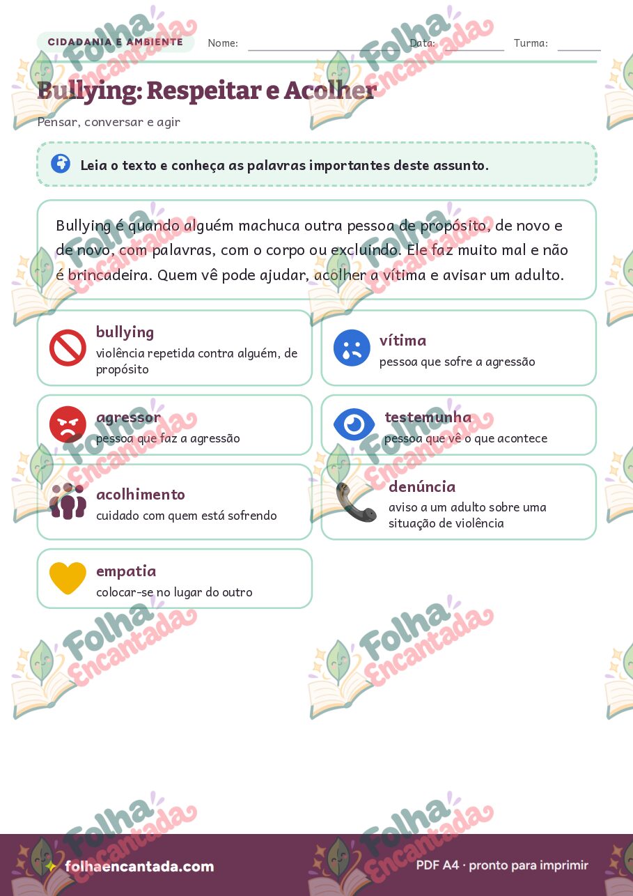 Prévia da página 2 de Bullying: Respeitar e Acolher