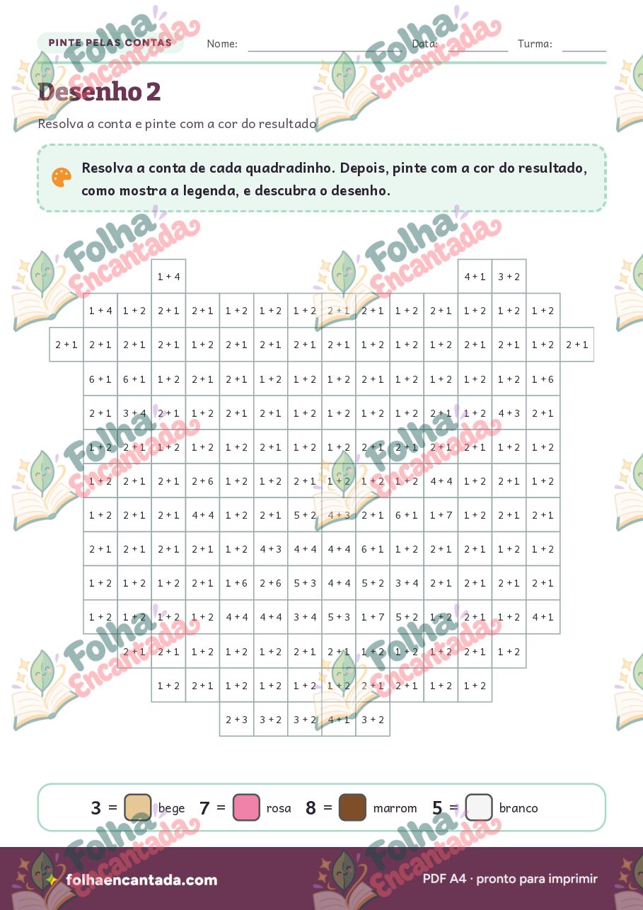 Prévia da página 3 de Pinte pelas Contas: Adição até 10