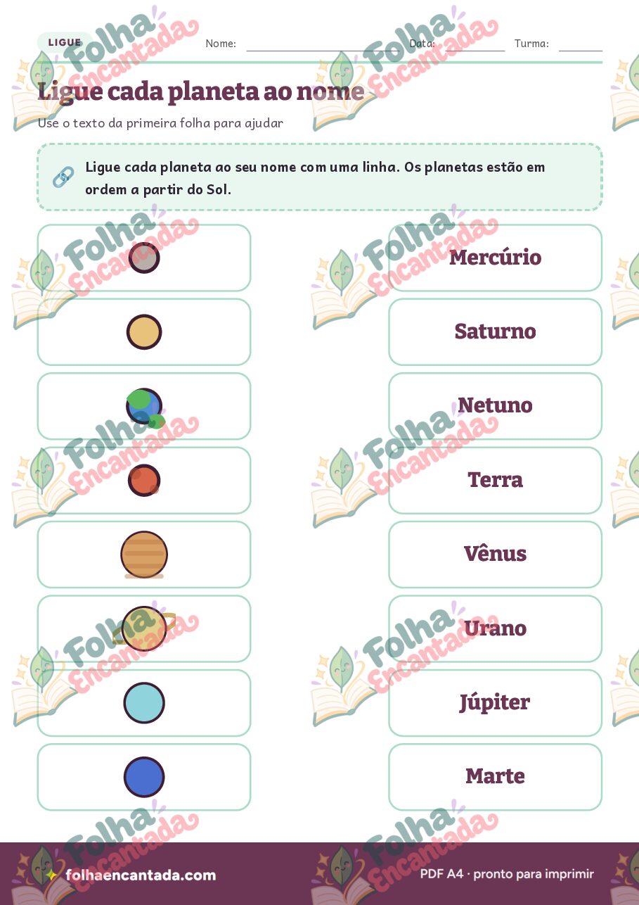 Prévia da página 3 de Sistema Solar para Crianças: Atividades de Ciências
