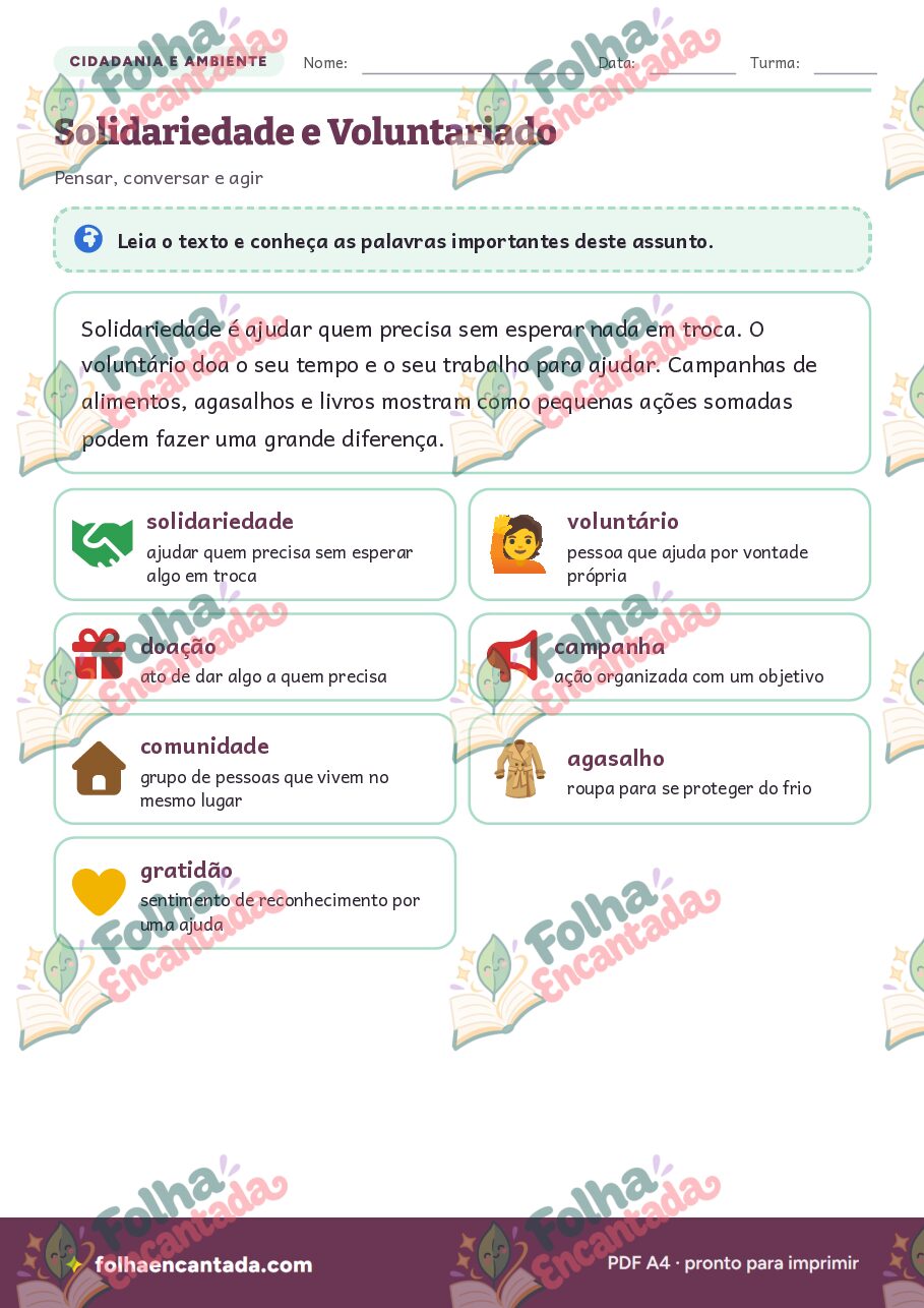 Prévia da página 2 de Solidariedade e Voluntariado