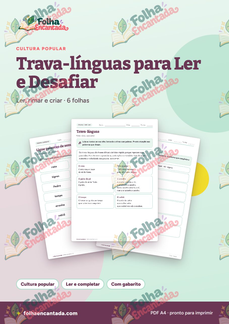 Prévia da página 1 de Trava-línguas para Ler e Desafiar