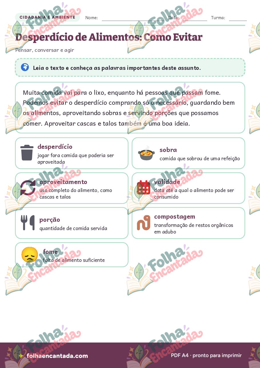 Prévia da página 2 de Desperdício de Alimentos: Como Evitar