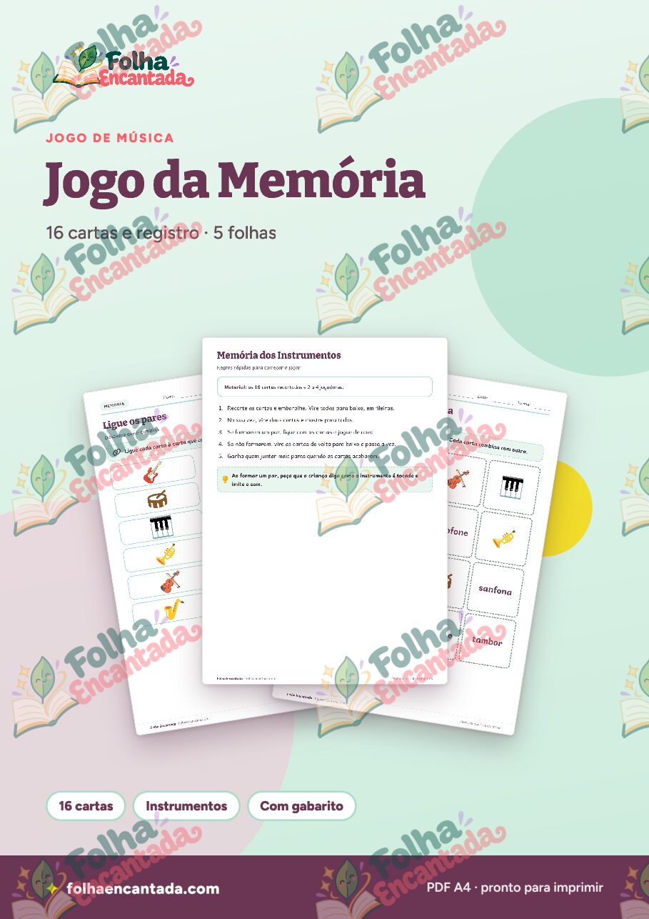 Prévia da página 1 de Jogo da Memória dos Instrumentos Musicais