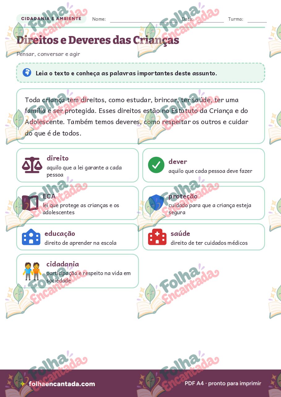 Prévia da página 2 de Direitos e Deveres das Crianças