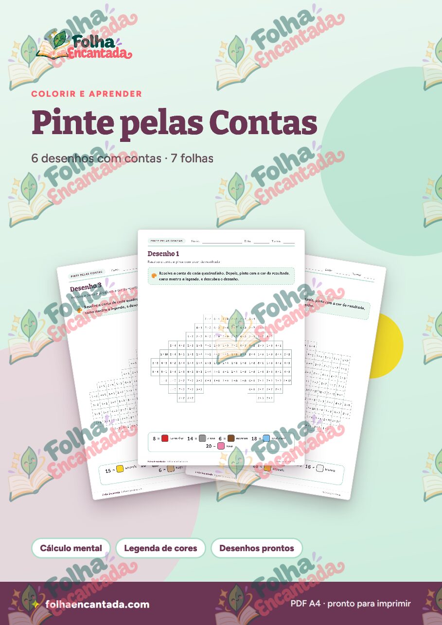 Prévia da página 1 de Pinte pelas Contas: Tabuadas