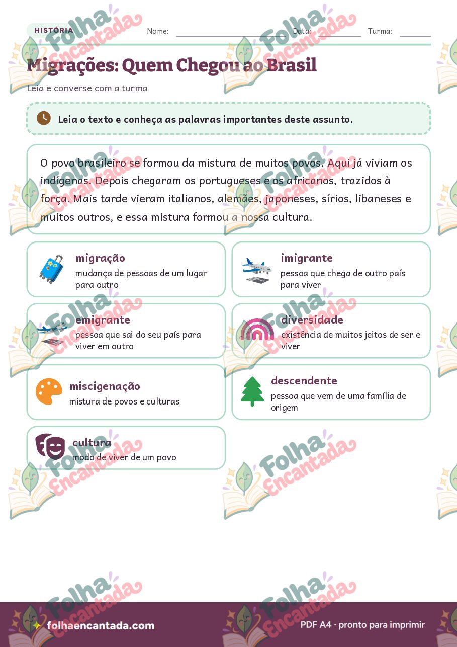 Prévia da página 2 de Migrações: Quem Chegou ao Brasil